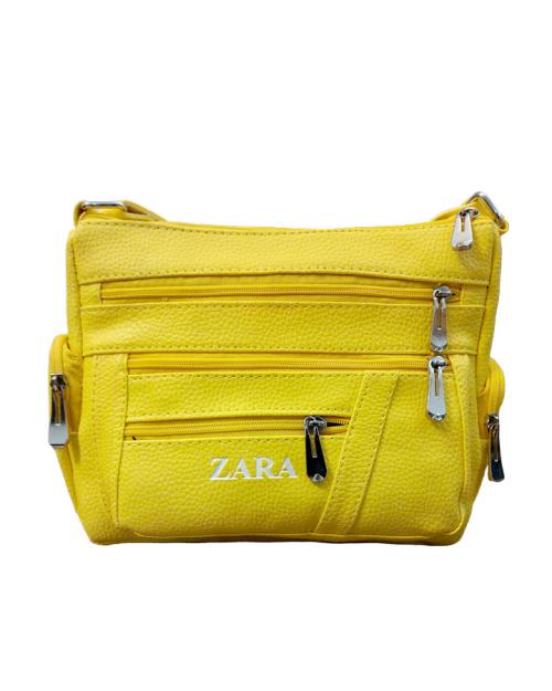کیف زنانه رو دوشی زرد ZARA مدل 1248 