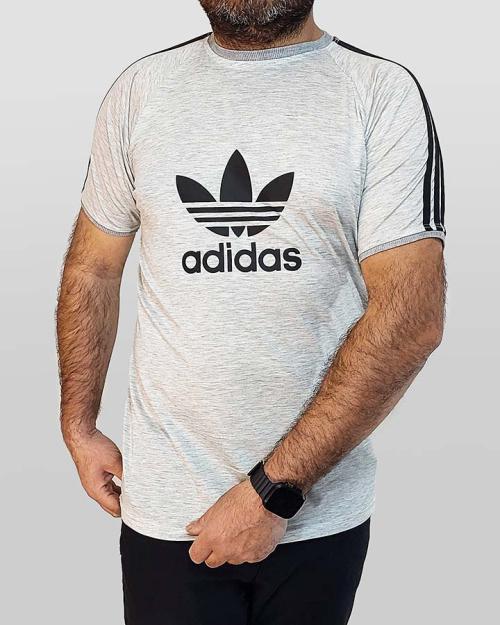 تیشرت مردانه آستین کوتاه سفید طوسی Adidas مدل 1421