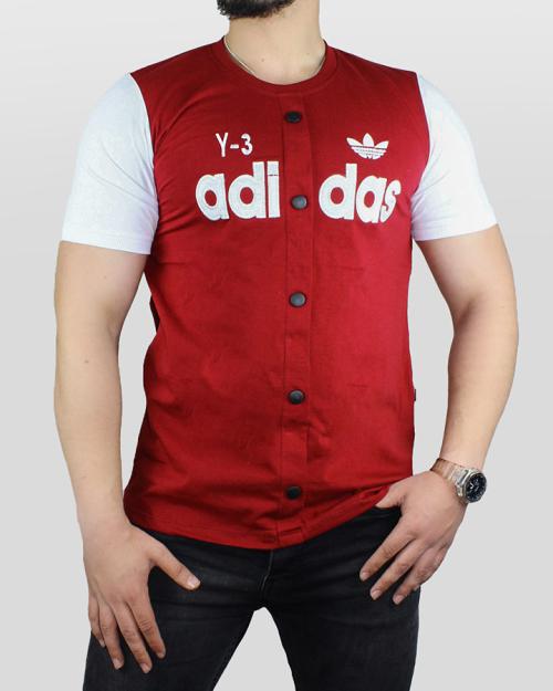 تیشرت مردانه آستین کوتاه سفید قرمز Adidas مدل 1452